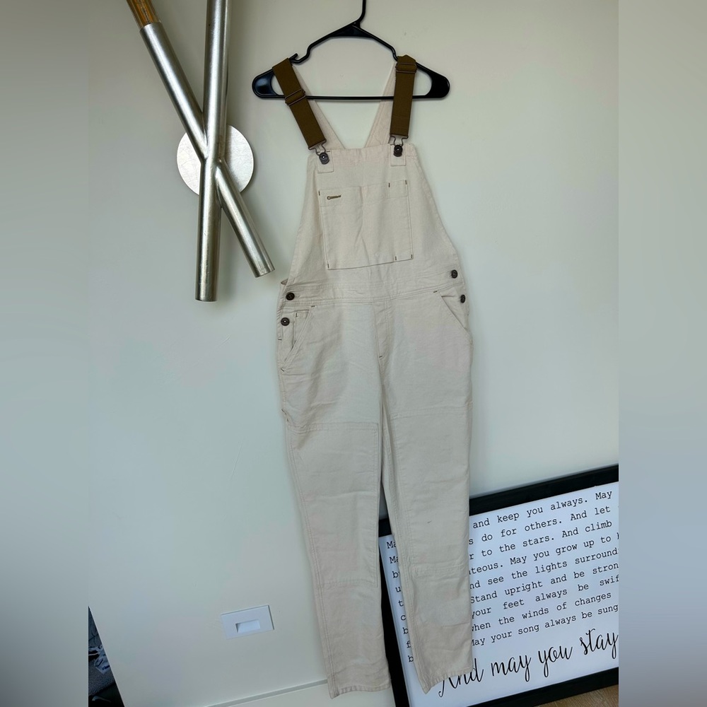 REI Co-op white women’s overalls